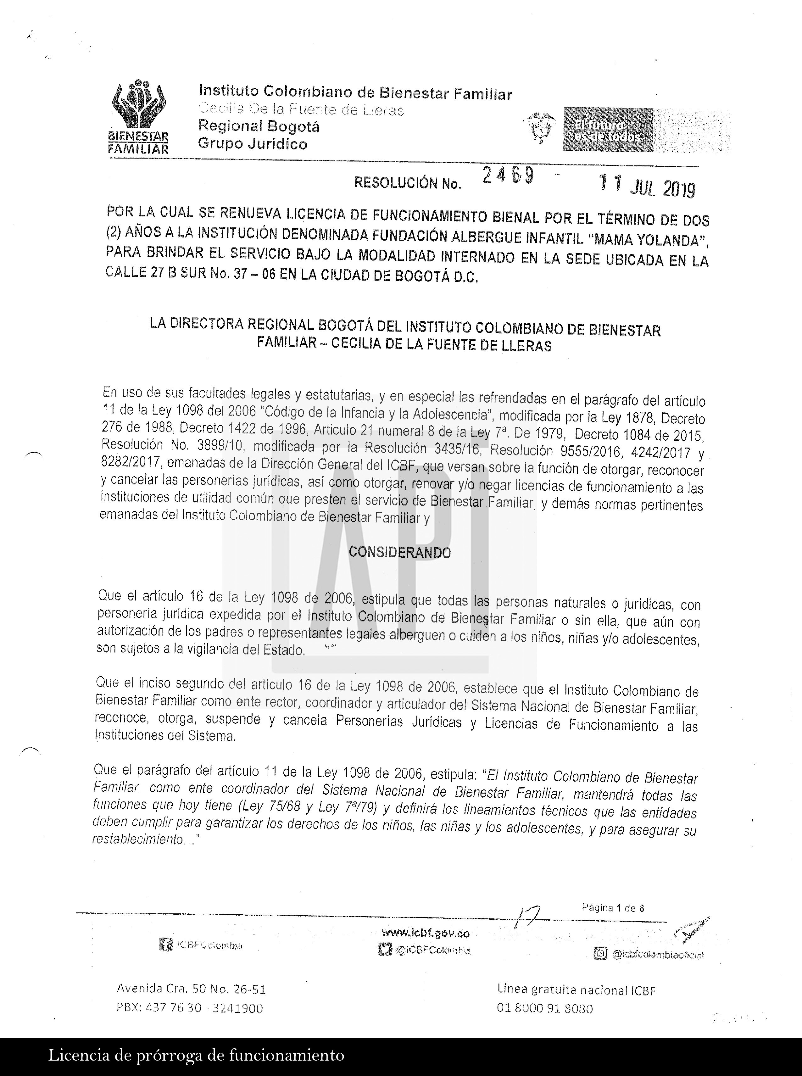 RENOVACIÓN LICENCIA