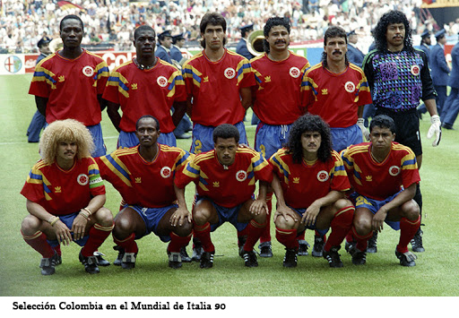 FOTOGRAFIA DE COLOMBIA EN EL MUNDIAL DE ITALIA 90