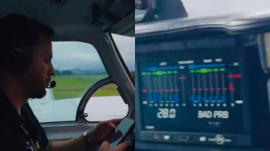 Piloto de la avioneta de Yeison Jiménez y tablero de instrumentos