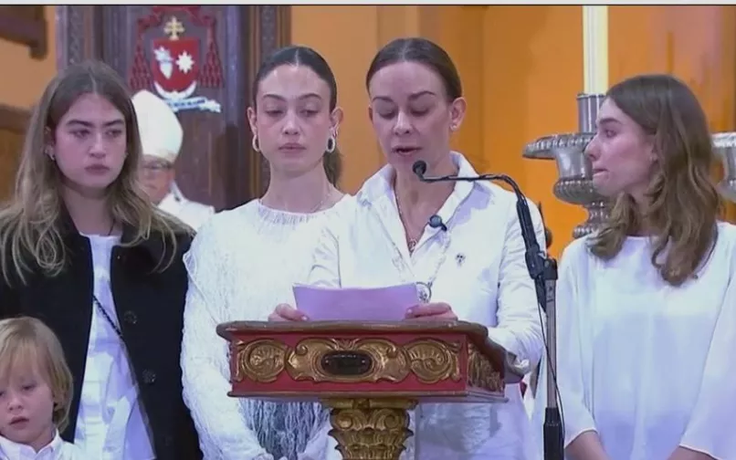 Despedida de María Claudia Tarazona, esposa de Miguel Uribe Turbay 