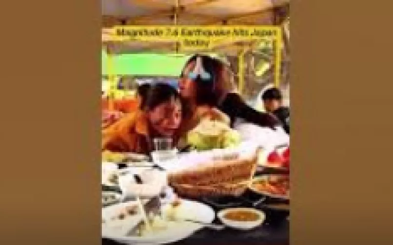 Captura de pantalla video temblor Japón