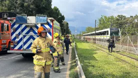 Metro de Medellín en llamas