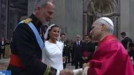 Los reyes de España saludan al papa León XIV