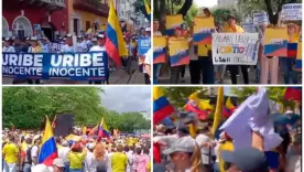 Protestas a favor de Álvaro UriBe Vélez en Medellín