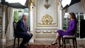Presidente Donald Trump con Norah O. Donnell en entrevista para 60 minutos