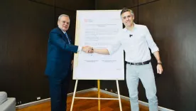 Ovidio Claros Polanco, presidente ejecutivo de la Cámara, y Carlos Calleja, presidente del Grupo Éxito