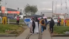 Bloqueo maestros calle 26 en Bogotá