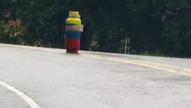 Cilindro bomba en vía Cali-Buenaventura