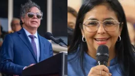 Gustavo Petro, presidente de Colombia y Delcy Rodríguez, líder del régimen venezolano