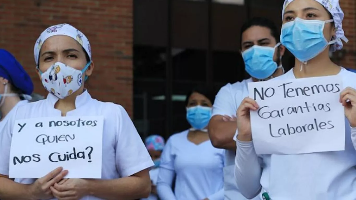 Manifestación de personal de la salud