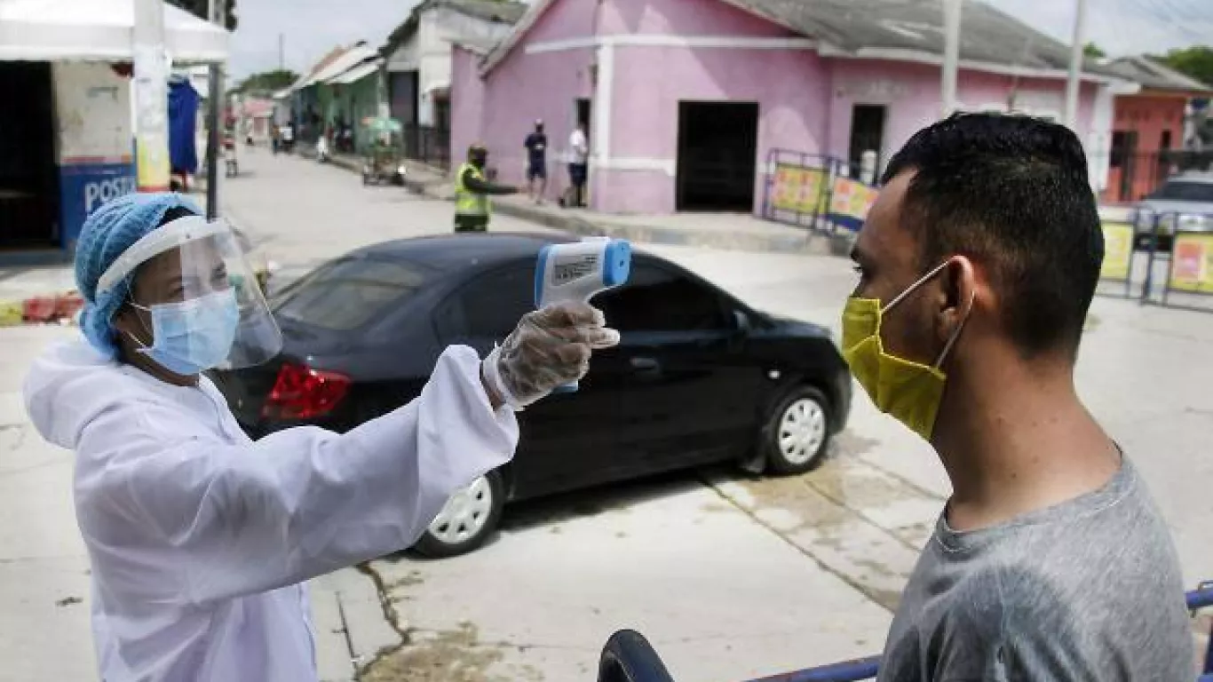 Toma de temperatura en Barranquilla, Atlántico