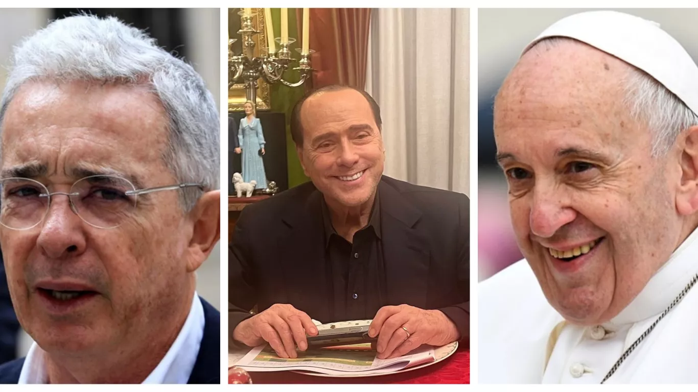 URIBE, BERLUSCONI Y PAPA FRANCISCO