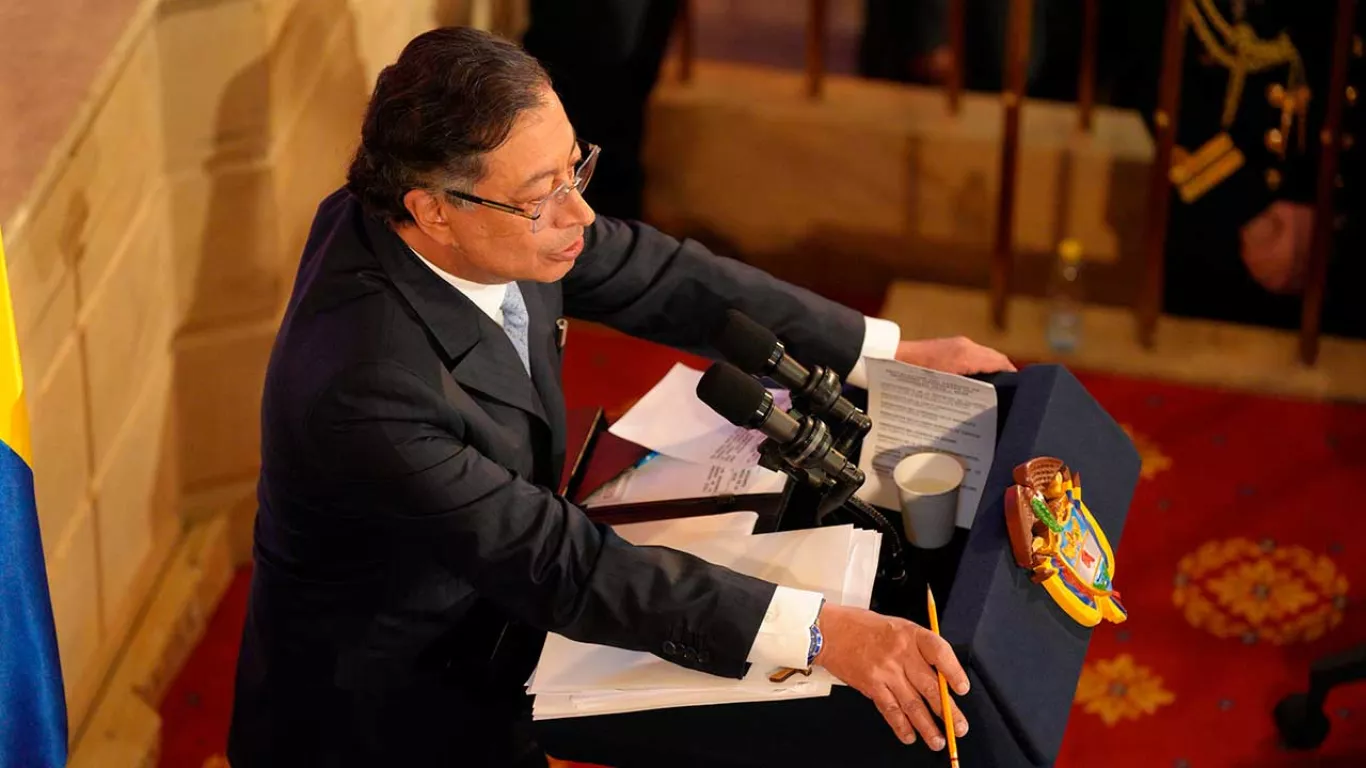 Gustavo Petro en discurso ante el Congreso