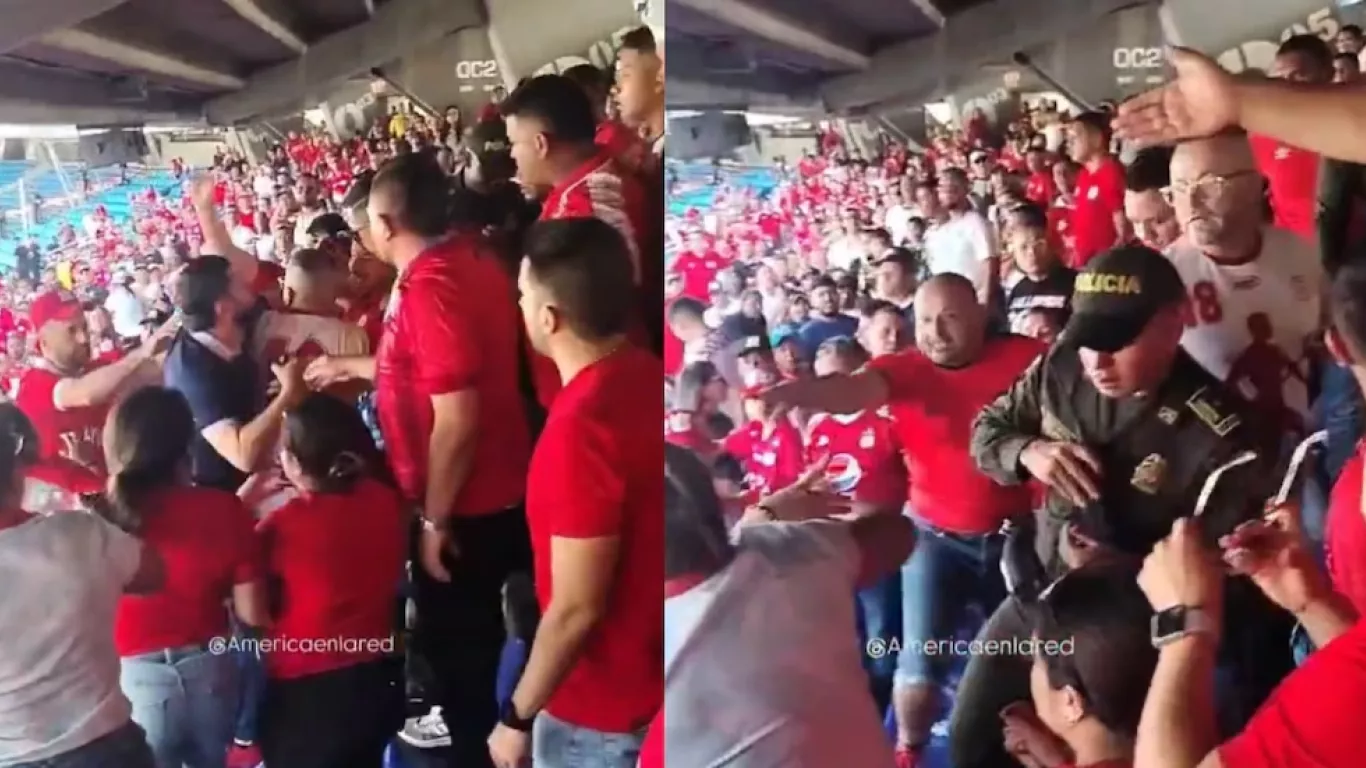 Enfrentamientos en tribuna del Pascual Guerrero