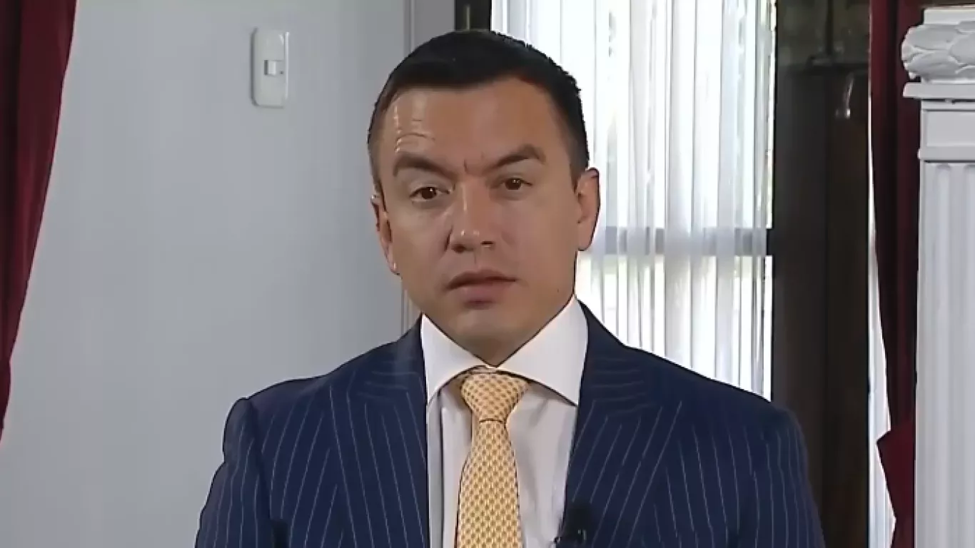 Daniel Noboa, presidente de Ecuador, en entrevista con Teleamazonas