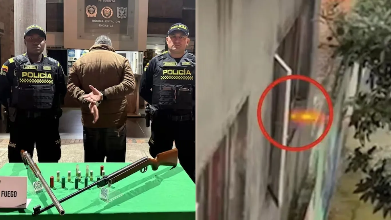 hombre disparaba con escopetas